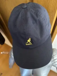 【KANGOL】キャップ綿×牛革 ネイビー