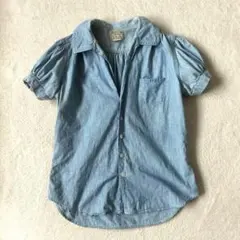 現行 ポロラルフローレン パフスリーブ デニムシャツ インディゴ RL刺繍 4