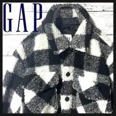 【人気デザイン】GAP ボアジャケット　チェック柄　M  B273