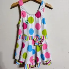 水玉模様 フレアスカート水着 130サイズ