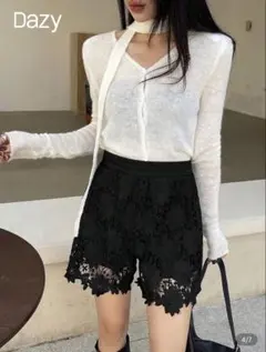 DAZY 黒レースショートパンツ