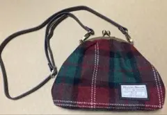 Harris Tweed がま口ショルダーバッグ　チェック柄