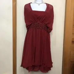 新品！3way お花パールパーティードレス ボルドー