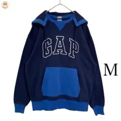 【00s・希少】『GAP』 2トーンロゴパーカー フーディー Mサイズ