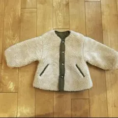 プティマイン　アウター　ボアジャケット　コート　カーキ　90 リバーシブル