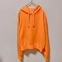 GU クロップド スウェットパーカ 長袖 L　オレンジ 裏起毛 ジーユー