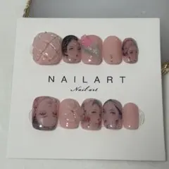 NO4 春入学式 成人式 ぷっくりお花 ニュアンス 痛ネイルチップ