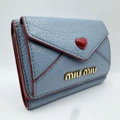 【美品】ミュウミュウ ラブレター ハート マドラス 三つ折り財布 ウォレットのサムネイル