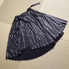 ZARA フェイクレザーロングスカート ブラック ベルト付 Lサイズ