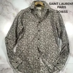 サンローラン 2016SS エディ期 フローラル 花柄 長袖 シャツ 37のサムネイル
