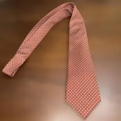 Kiton シックオレンジ ドット柄ネクタイ