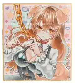 手描きイラスト　コミックケント色紙　オリジナル　アナログイラストのサムネイル