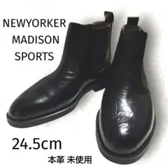 未使用NEWYORKER 本革サイドゴアブーツ24.5EEE Vibramソール