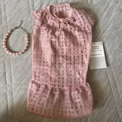 新品 未使用　Dog Wear Lace Pink L ドッグウェア レースのサムネイル