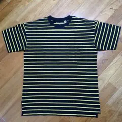 GLOBAL WORK　ボーダー 　メンズ　ポケットTシャツ　ネイビー　S　半袖のサムネイル