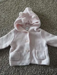 gap フード付きピンクニットアウター