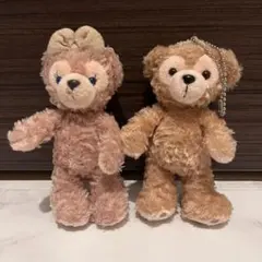 ノーマル ダッフィー シェリーメイ ペア ぬいぐるみバッジ 裸 2体