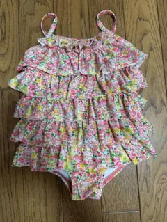 petit main ベビー水着 女の子 100cm 花柄 フリル