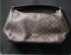 Coach ブラウン ロゴパターン ハンドバッグ