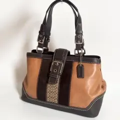 美品　COACH トートバッグ レザー スエード ブラウン ソーホー 11345