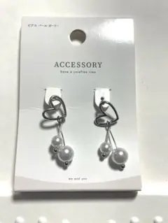 ハート型フープ＆パールピアス