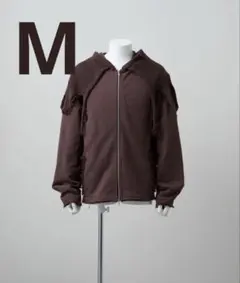 GRANCY　ニットレイヤードデザインフーディー　ブラウン GRANCY（グランシー）の「【GRANCY】Knit Layered Design Zip Hoodie
