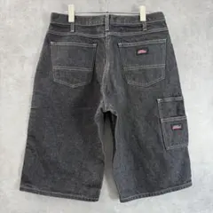 美品 Dickies デッキーズ ブラックデニムハーフパンツ MEDIUM