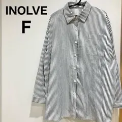 イノルヴ INOLVE ストライプ 長袖シャツ F オーバーサイズ 体型カバー