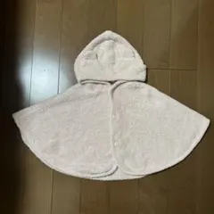 ユニクロ ピンク ベビーポンチョ ワンサイズ 70-80cm クマ耳