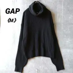 GAP ギャップ タートルネック リブニット 長袖 ブラック M