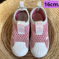 adidas ピンク メッシュスニーカー　ortholite 16cm