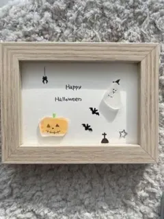 最終値下げ ハロウィン シーグラスアート 額縁付き 北海道産天然シーグラス