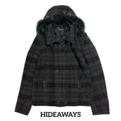 HIDEAWAYS　チェック柄ウール混合ジャケット48