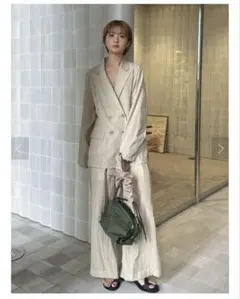【AMERI】MEDI LINE LACE DOUBLE JACKET ベージュのサムネイル