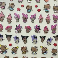ネイルシール 立体 日焼けキティちゃん マイメロディ クロミ キャラクター