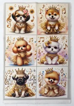 ⭐︎在庫セールまとめ割⭐︎ MUSICドレス犬⭐︎パネル生地6種1シート