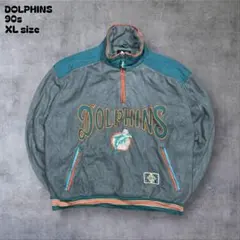 MiamiDolphinsミラージュNFL90sフリースプルオーバーXLsize