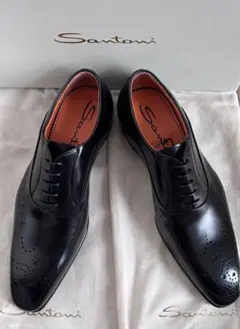 【新品未使用】サントーニ Santoni 紳士ドレスシューズ ブラック　黒色のサムネイル