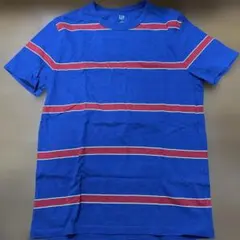 GAP 青/赤 ストライプ Tシャツ M