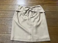 JUSGLITTY ベージュ リボン付きスカート サイズ2