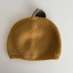 みかん　ベビー帽子 マスタード色 40cm-42cm