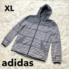 adidas neo アディダスネオ ジップアップパーカー マリンボーダー XL