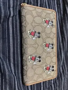coach ミッキーマウス刺繍 長財布