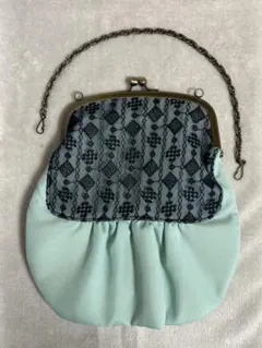 【未使用・美品】AYANOKOJI ミントグリーン がま口 ハンドバッグ