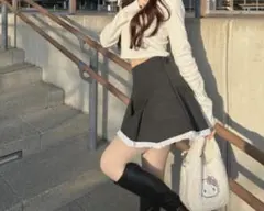 ZARA完売 チェック柄フリル付きミニスカート