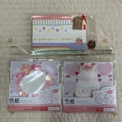 DAISO 色紙 デコレーションシール 、バースデーカード（メロディ付）3点のサムネイル