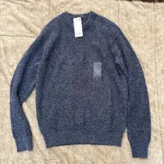 UNIQLO ミドルゲージ　アゼクルーネックセーター ブルー　M