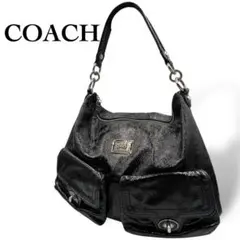 美品 COACH ハンドバッグ ワンショルダー レガシー レザー ブラック