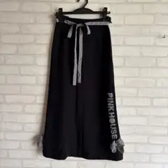 PINK HOUSE 黒　ロングスカート　チェックリボンのサムネイル