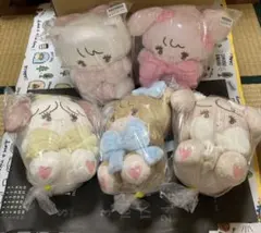 mikko characters 抱きしめおリボンぬいぐるみ5種コンプセット